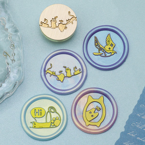 Sceaux à cire à motifs variés - Outils de scellage à tête en laiton pour scrapbooking, emballage cadeau et papeterie - Product Image 4