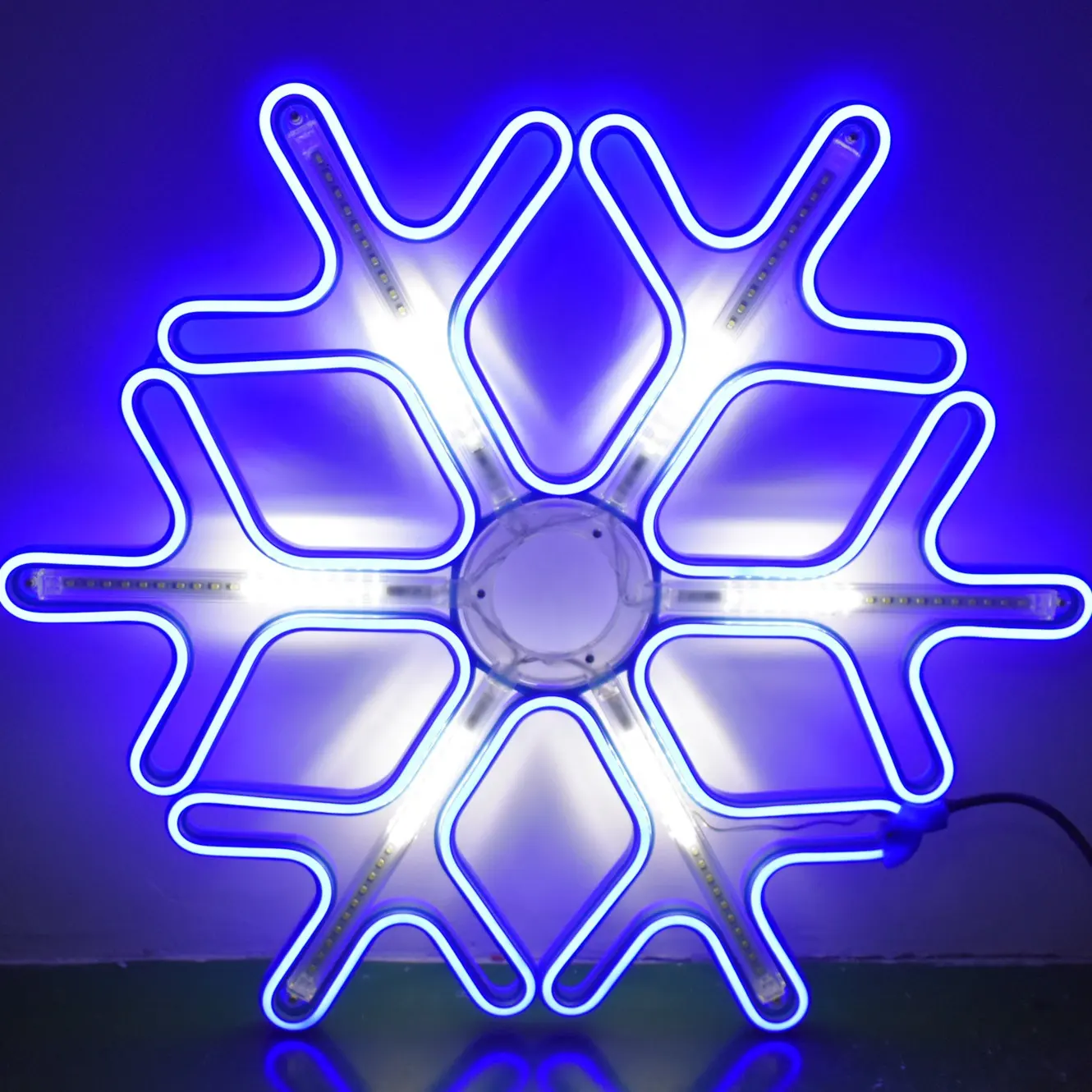 meteor outdoor christmas decoration light colorful led neon snowflake motif light for holiday