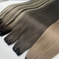 Rambut Ekstensi Mesin Sutra Lurus Remy Eropa Virgin 12A Super Tipis Nyaman Tak Terlihat, Laris di Rusia