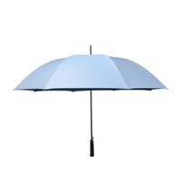 Parapluie droit professionnel de luxe moderne en fibre de carbone ultra-légère, grande taille, noir, avec protection UV