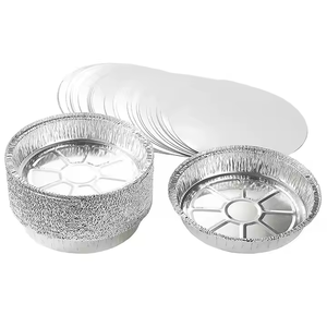 Dùng Một Lần Vòng Nhôm Lá Thực Phẩm Container Với Nhựa Giấy Nhôm Có Nắp Đậy Lò Vi Sóng An Toàn Cho Các Nhà Hàng Khách Sạn Bán Buôn - Product Image 1