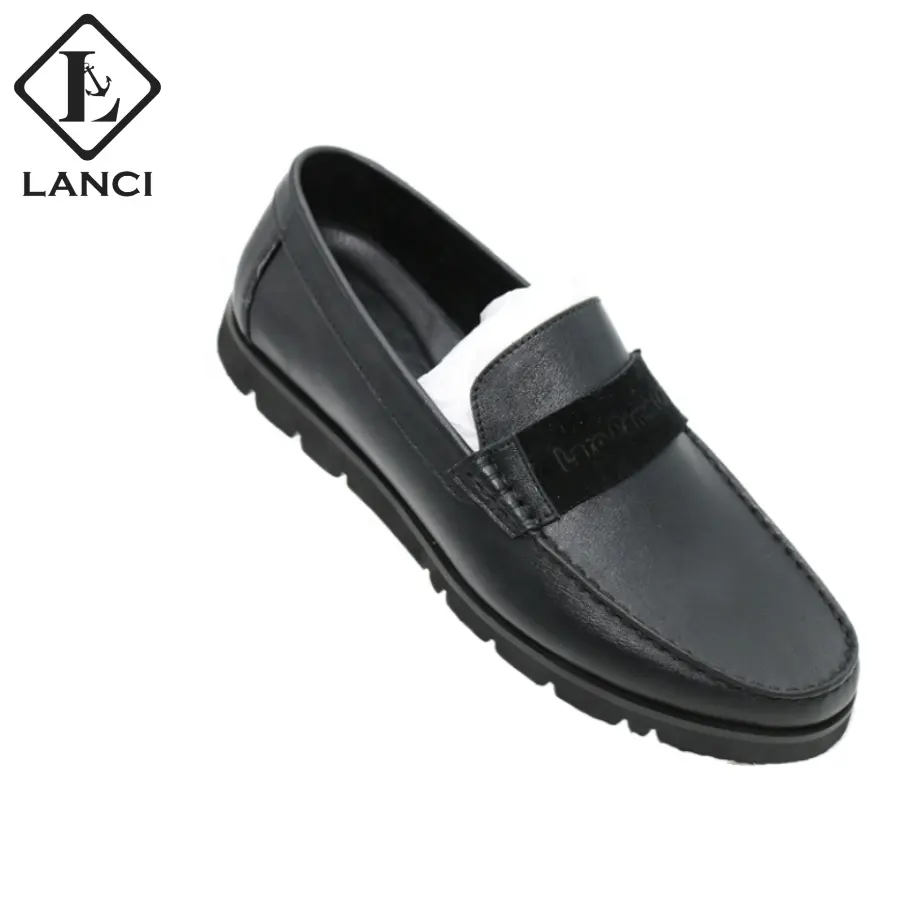 LANCI factory outlet store for men shoes customized genuine leather slip-on new arrival men casual loafers