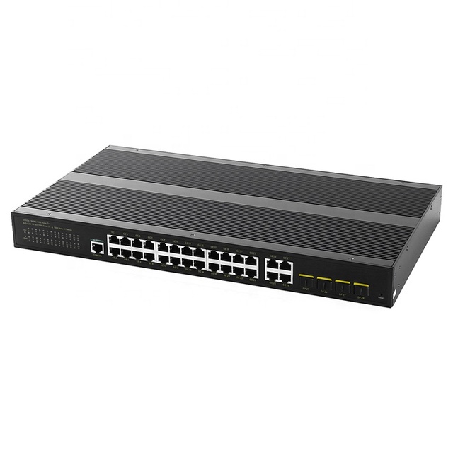 Hot Sale Managed Industrial Switches Layer 2 24 * 10/100/1000Base-T Ethernet Ports Uplink 4 * GBASE-X SFP+