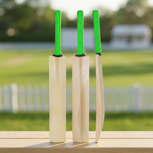 Bate de Cricket Clásico de Madera, Ligero, con Mango Verde para Práctica - Product Image 3