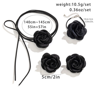 Nueva llegada hecha a mano encaje Rosa Collar tela gargantilla collar moda seda flor pétalo clásico boda fiesta regalo - Product Image 6