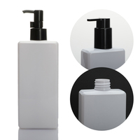 Flacon cosmétique vide en plastique PET de 800 ml pour le lavage du corps, le shampooing, l'emballage avec pompe à lotion, impression d'étiquette carrée