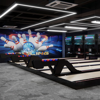 Peralatan Permainan Olahraga Berbasis Koin, Arena Bowling Duckpin Indoor 2 Jalur untuk Dijual