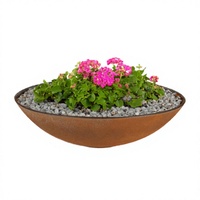 Jardinière de luxe en acier Corten de grande taille, résistante aux intempéries, jardinière surélevée moderne en forme d'anneau d'arbre pour jardin extérieur