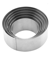 6 pièces/ensemble en acier inoxydable anneau de cuisson gâteau outils ensemble rond Tresemme Mousse gâteau sans couture anneau de cuisson moule anneau plaque de cuisson