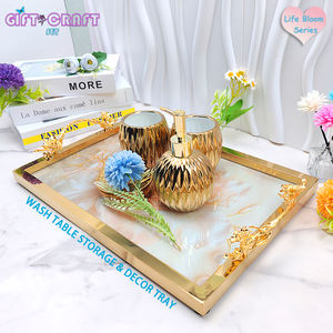 Plateau moderne simple plateau en métal doré en acier inoxydable pour mariage hôtel salle de bain décor coiffeuse plateau approprié décoration de la maison - Product Image 3