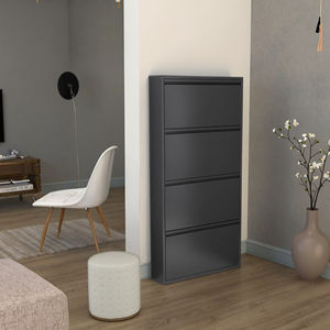 Металлический настенный шкаф для обуви с 4 выдвижными ящиками, современный, прочный, для дома и гостиной, от фабрики в Гуанчжоу - Product Image 3