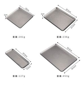 Assiette carrée vintage coréenne en acier inoxydable 304, plateau de service pour café, dessert, gâteau, plateau de barbecue vieilli avec logo personnalisé - Product Image 2