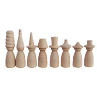 Jouets en bois de hêtre naturel gravés et sculptés en gros, décoration, marionnettes, poupées, artisanat, non peints, bricolage, poupées en bois