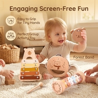 Wholesale Bear Montessori Wooden Eco-friendly Musical Instrument Set Orff Percussion Toys for Toddlers Custom Logo Music