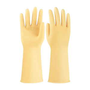 Gants de lavage de la vaisselle en caoutchouc et latex, épais, imperméables, antidérapants, résistants à l'usure, longs, pour le nettoyage de la cuisine - Product Image 2