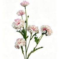 6 têtes de fleurs artificielles en soie PU, Dahlia et Chrysanthème, style floral printanier, pour décoration intérieure, salon, table à manger, mariage