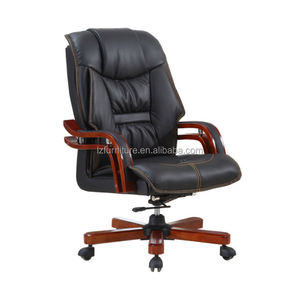 Fauteuil de Direction en Cuir de Luxe Populaire pour PDG et Dirigeants – Chaise de Bureau Pivotante en Bois pour Grossistes - Product Image 1