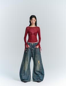 Pantalones vaqueros de diseñador para hombre, ropa de calle de gran tamaño, fabricantes, pantalones vaqueros unisex para hombre y mujer, pantalones holgados para hombre - Product Image 6
