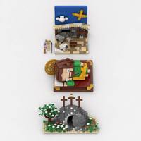 Set de Bloques de Construcción de Historias Bíblicas Religiosas, Diorama de la Natividad y la Resurrección, Modelo de Ladrillos, Regalo Educativo de Fe, Colección de Juguetes para Iglesia