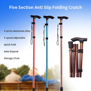 Bâtons de marche télescopiques pliables en alliage d'aluminium, béquille de randonnée ultra légère, bâton de randonnée de voyage en plein air - Product Image 2