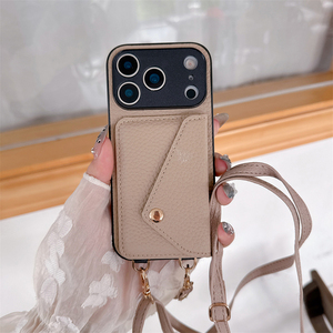 เคสโทรศัพท์หนังแท้แบบสายคล้องคอสำหรับผู้หญิง สำหรับ iPhone 15 16 Plus, เคส iPhone 17 Pro Max พร้อมช่องใส่บัตรแบบสะพายข้าง - Product Image 3
