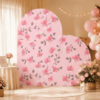 Support de toile de fond en métal 3D en forme de cœur 8x8ft, double couche, à poser latéralement, pour arche de mariage, photomaton et décoration de fête