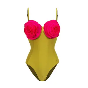 Yy femmes fleur bikini femme sexy rose maillots de bain vêtements de plage