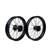 Nouvel ensemble de roues Supermoto de 17 pouces pour SX85 SX 85, moyeux CNC entièrement noirs, jantes 7050-T6, mini motard de course durable, marque SRJ