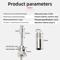 Mesin cetak injeksi termokopel gesper tekan tipe K, modul Sensor Kit kawat pelindung tipe E kawat pengindera suhu