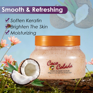Coconut Body <b>Scrub</b> Exfoliating & Hydrating <b>Sugar</b> <b>Scrub</b> with <b>Shea</b> Butter & Essential Oils Smooth Skin Body Exfoliator All Skin - Product Image 2