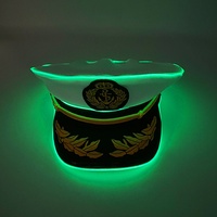 CARDSILK Cadeaux promotionnels pour fêtes et célébrations, Casquette marine lumineuse à LED avec emblème ancre et laurier pour spectacle