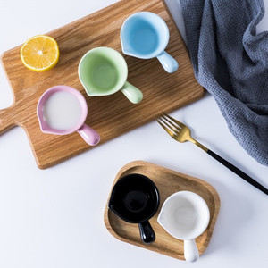 Mini-carafe à lait en céramique / tasse à lait / tasse à sauce / soucoupe à steak / cuillère à jus / mini-tasse à lait pour latte art avec poignée - Product Image 4