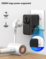 Nouvelle prise adaptateur de conversion CA universelle GaN Global Travel avec câble rétractable de type C et ports de charge USB PD 35W