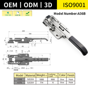 Verrou réglable robuste boulon en U pince à bascule <span class=keywords><strong>autobloquante</strong></span> capacité de maintien pince à bascule de sécurité boucle de loquet pièces d'estampage en métal - Product Image 5