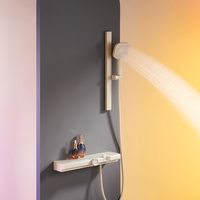 Robinet de baignoire thermostatique mural en laiton avec douchette à effet pluie numérique pour salle de bain, style moderne