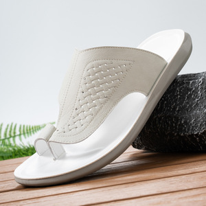 Men's Summer Casual <b>Slides</b> Open Toe Pu Upper Rubber Outsole Breathable Outdoor Sandals - Product Image 2