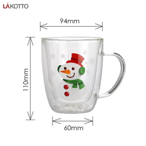 Cristalería Navideña Tazas de Té de Vidrio Divertidas Taza de Viaje para Café Vaso Lindo de Papá Noel Muñeco de Nieve Pingüino Regalo Creativo de Reno - Product Image 2
