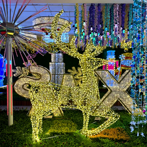 Nouvelle décoration lumineuse géante de renne de Noël personnalisée pour événements commerciaux en plein air, fêtes et expositions de vacances - Product Image 1