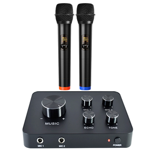 Chuyên nghiệp karaoke không dây Microphone hệ thống Mixer <span class=keywords><strong>Receiver</strong></span> hỗ trợ 2.0 kênh truyền âm thanh echo Reverb HD TV <span class=keywords><strong>PC</strong></span> - Product Image 2