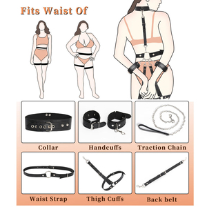 Ensemble de Contrainte avec Menottes Inversées et Sangles de Liaison Fessier-Jambe, Jouets d'Assistance Sexuelle pour l'Entraînement des Esclaves - Product Image 4