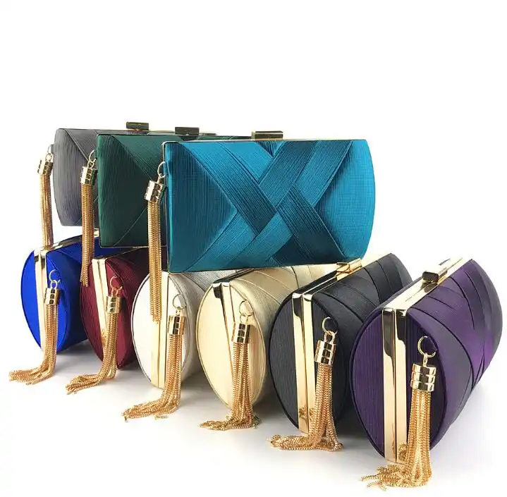 Factory directly fashion tassel evening bag lady clutch wedding evening bag party bags for women