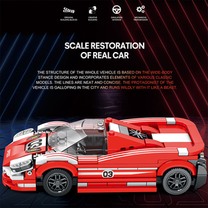 Reobrix 11031 9X8 Cyberpunk Supercar blocs de construction ville course voiture modèle sport voiture briques ensemble enfants jouet éducatif cadeaux - Product Image 3