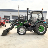 Tracteur agricole polyvalent diesel puissant de 100 ch, 4x4, 4 roues motrices, capacité de charge renforcée, état neuf