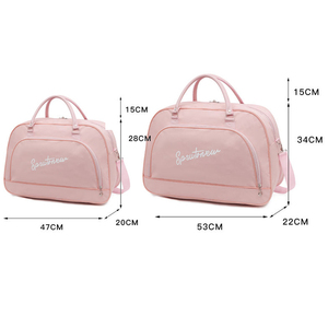 Nuevo diseño de mujer Fitness Sports Gym Bag Moda Ocio Nylon Weekender Duff con cierre de cremallera Bolso de equipaje de un hombro - Product Image 4