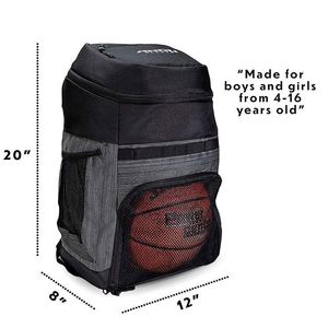 Sacs de football avec porte-ballon, utilisables comme sac à dos de basketball, de volley-ball ou de football, compartiments séparés pour chaussures et poches - Product Image 2