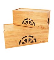 Boîte de gestion de câbles multifonction moderne, lot de 2, élégante et haute performance, en bambou, pour organiser les câbles et dissimuler les multiprises sur le bureau