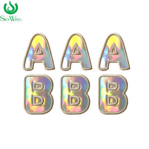 Индивидуальные объемные буквы из фетра с блестками и пайетками, аппликации A-Z, цветочные вышивки, экологичные термоаппликации для одежды - Product Image 3