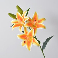Fleurs décoratives, couronnes et plantes, vente en gros de fleurs artificielles bon marché, lys tigre dans un pot pour décoration de gâteau
