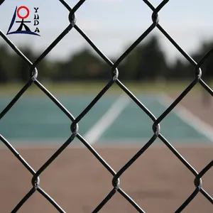 China manufacturers 50x50mm chain link cyclonic mesh removable galvanized chain link fence poles factory price