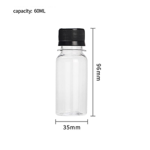 Vacío De plástico reciclable prensado en frío Fiery <span class=keywords><strong>Ginger</strong></span> <span class=keywords><strong>Shot</strong></span> 60ml Forma redonda PET Botellas de jugo Mini 2oz Inmunidad Wellness Shots - Product Image 6